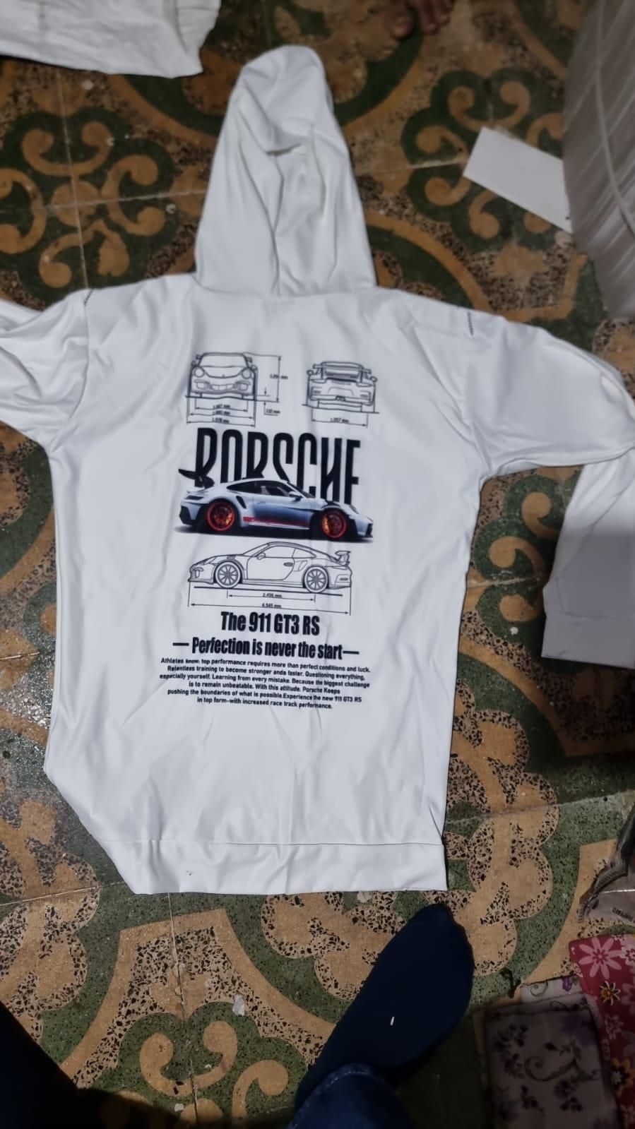 Men's Graphic Print white Hooide